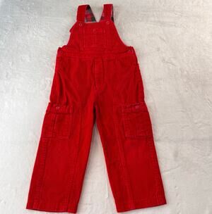 Happy Kids Vintage Red Corduroy Overalls Overall Pants Kids size 4-5 Cargo